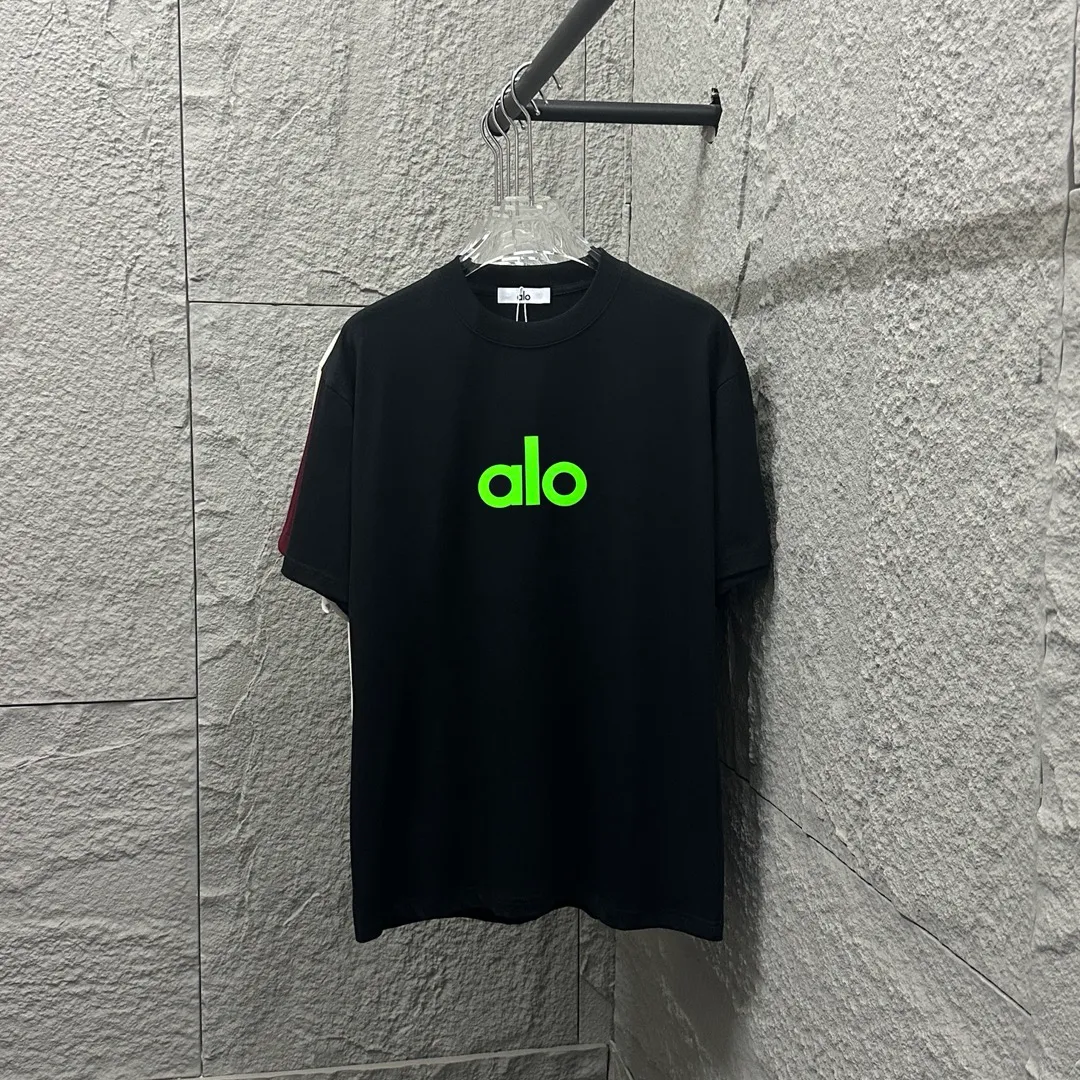 Alo*2025 Classic logo T Same Style ：Black White Gray Yellow Size： S （90-130 ） M （120-150 ） L （140-165 ） XL （160-180 ） XXL （180 ）