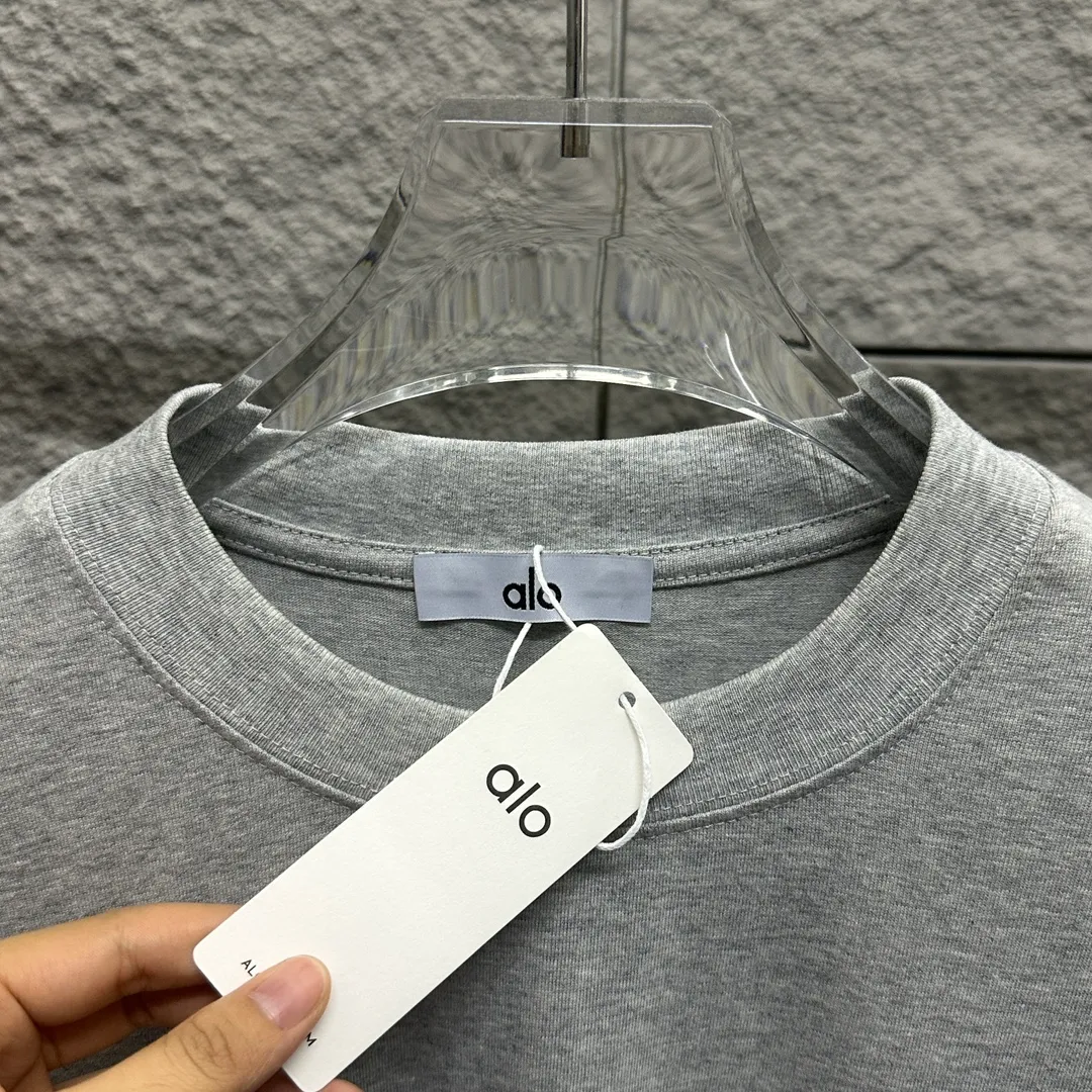 Alo*2025 Classic logo T Same Style ：Black White Gray Yellow Size： S （90-130 ） M （120-150 ） L （140-165 ） XL （160-180 ） XXL （180 ）