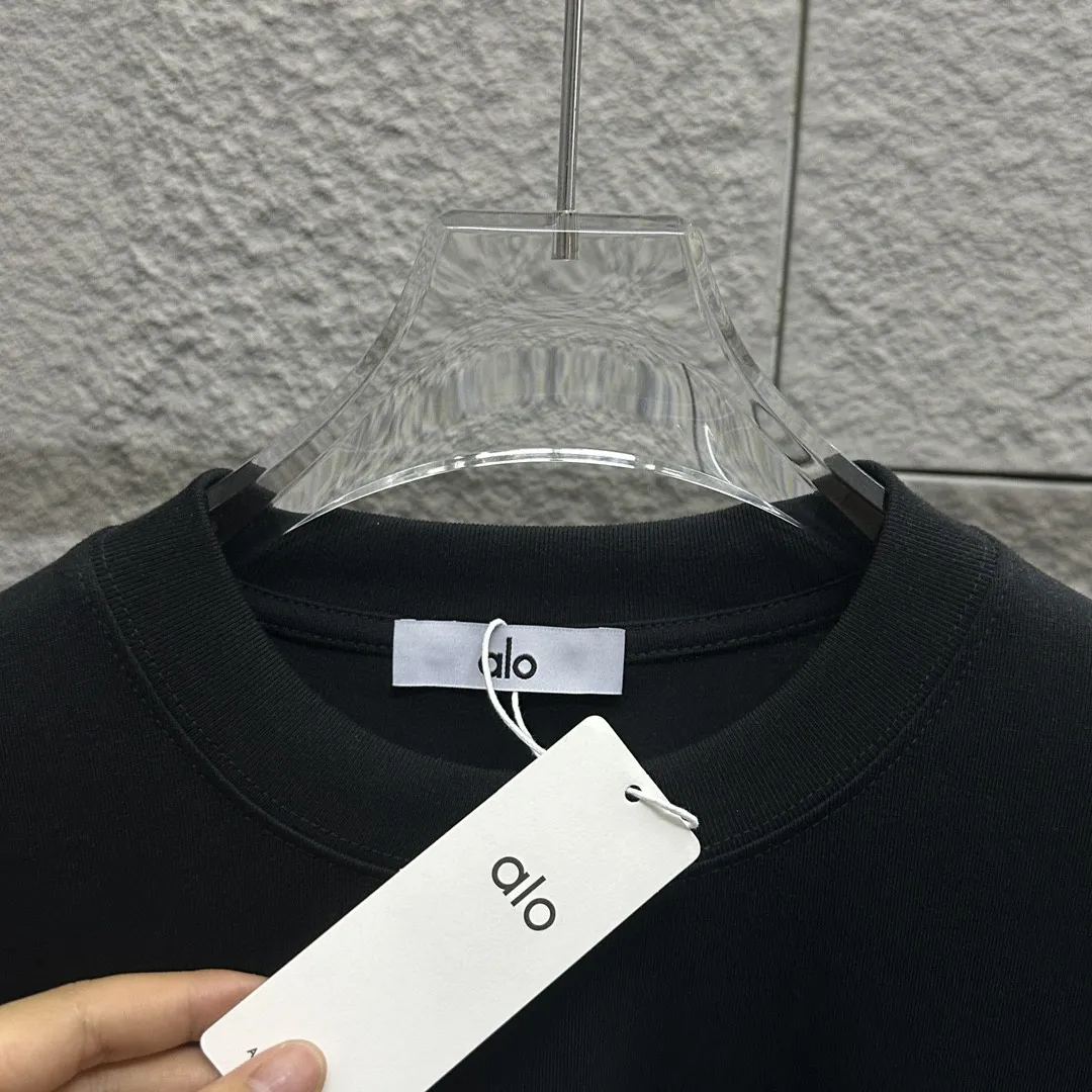 Alo*2025 Classic logo T Same Style ：Black White Size： S （90-130 ） M （120-150 ） L （140-165 ） XL （160-180 ） XXL （180 ）