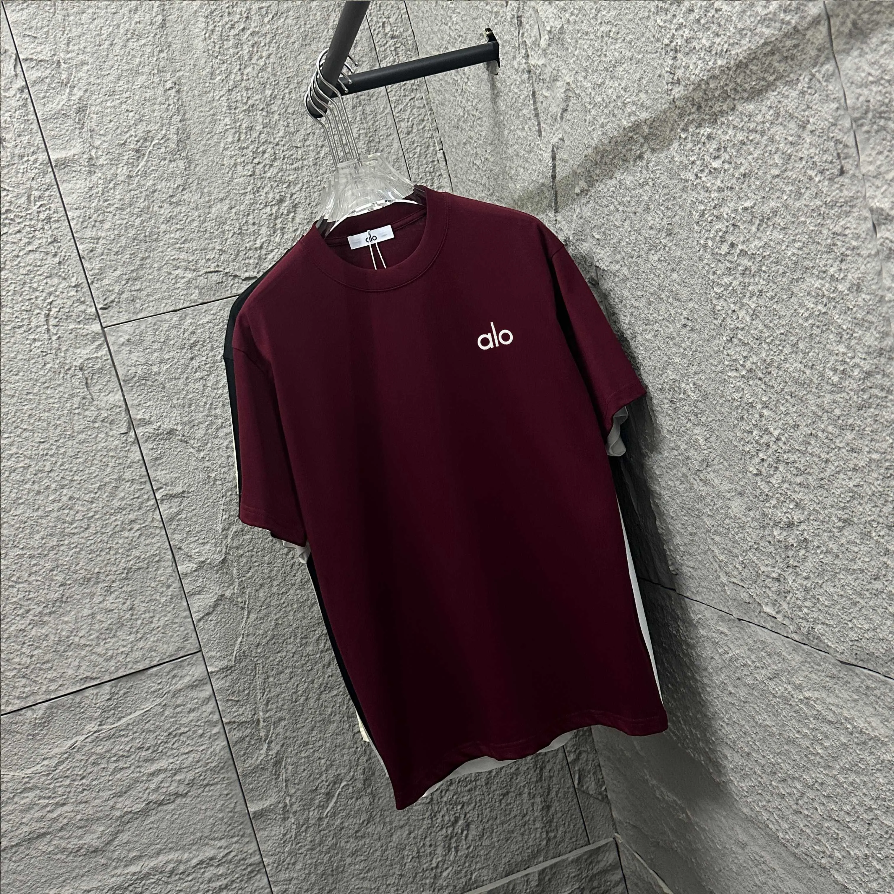 Alo*2025 Classic alo logo T Same Style ：Black White Gray Size： S （90-130 ） M （120-150 ） L （140-165 ） XL （160-180 ） XXL （180 ）