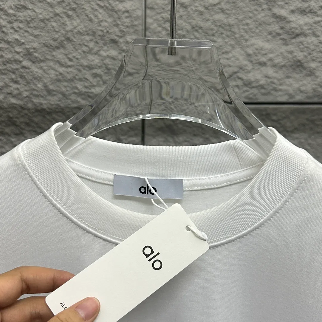 Alo*2025 Classic logo T Same Style ：Black White Gray Yellow Size： S （90-130 ） M （120-150 ） L （140-165 ） XL （160-180 ） XXL （180 ）