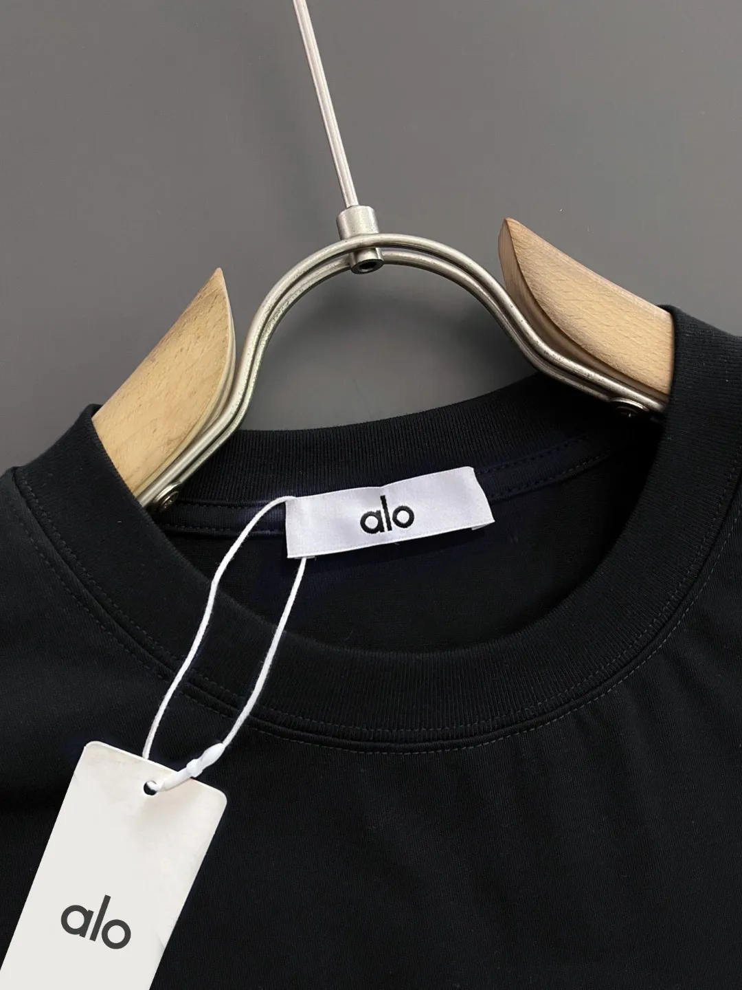 ) alo*] Gram pure cotton double yarn loose handsome T-shirt) Hot Sale In Stock spring and summer short-sleeved, simple basic wardrobe artifact, casual Versatile must-have) first-class workmanship and routing texture, two colors recommended: White, Black,) loose version S-2XL)