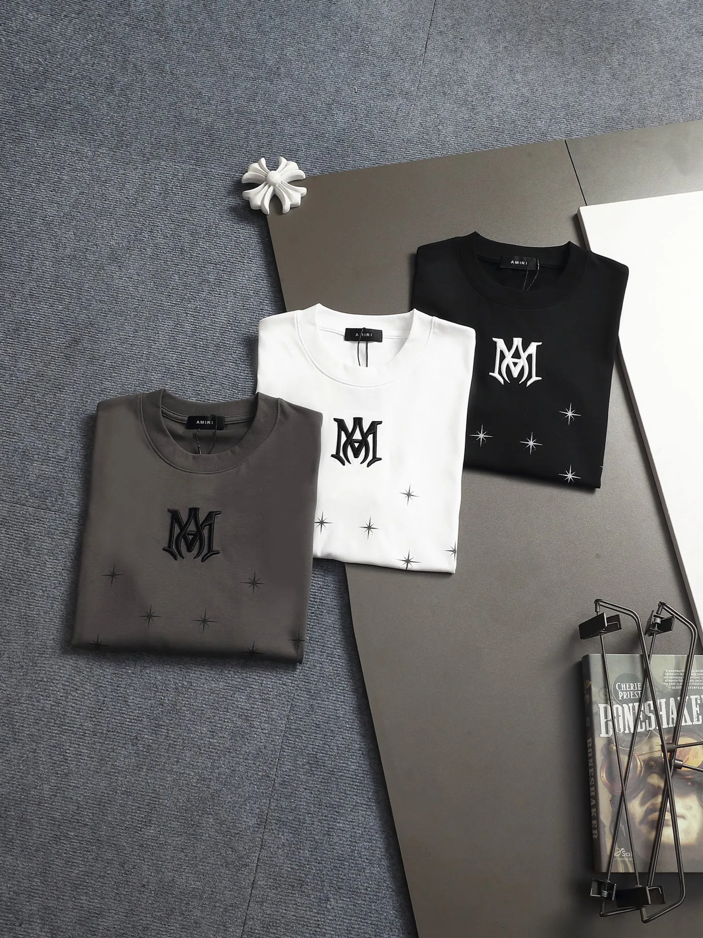 AMIRI Logo ， Same Style Versatile : Black White Khaki Size：S M L XL XXL