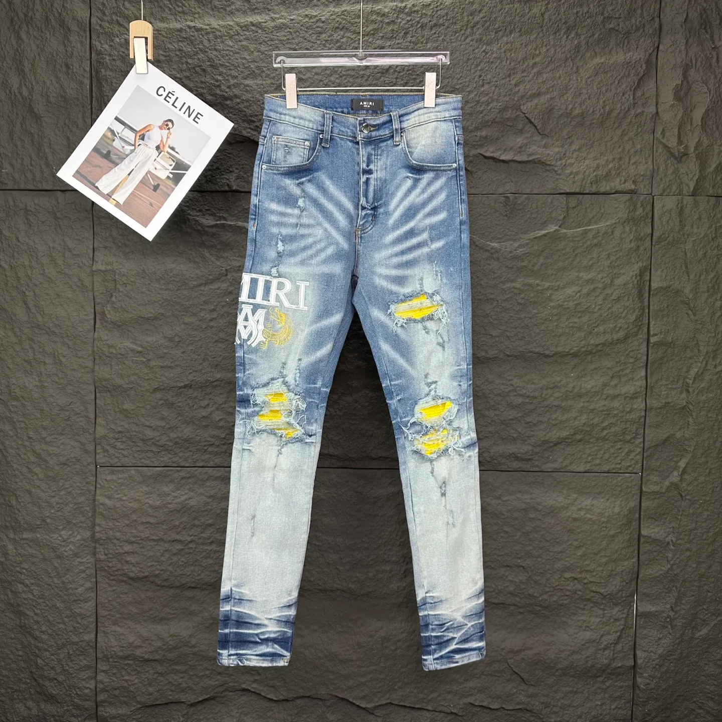 AMIRI 2025New Arrival Yellow Quality ， ， ， ， ， ！ ， ， ！！！ ：Light Blue Size：28、30、32、34、36（ Size）