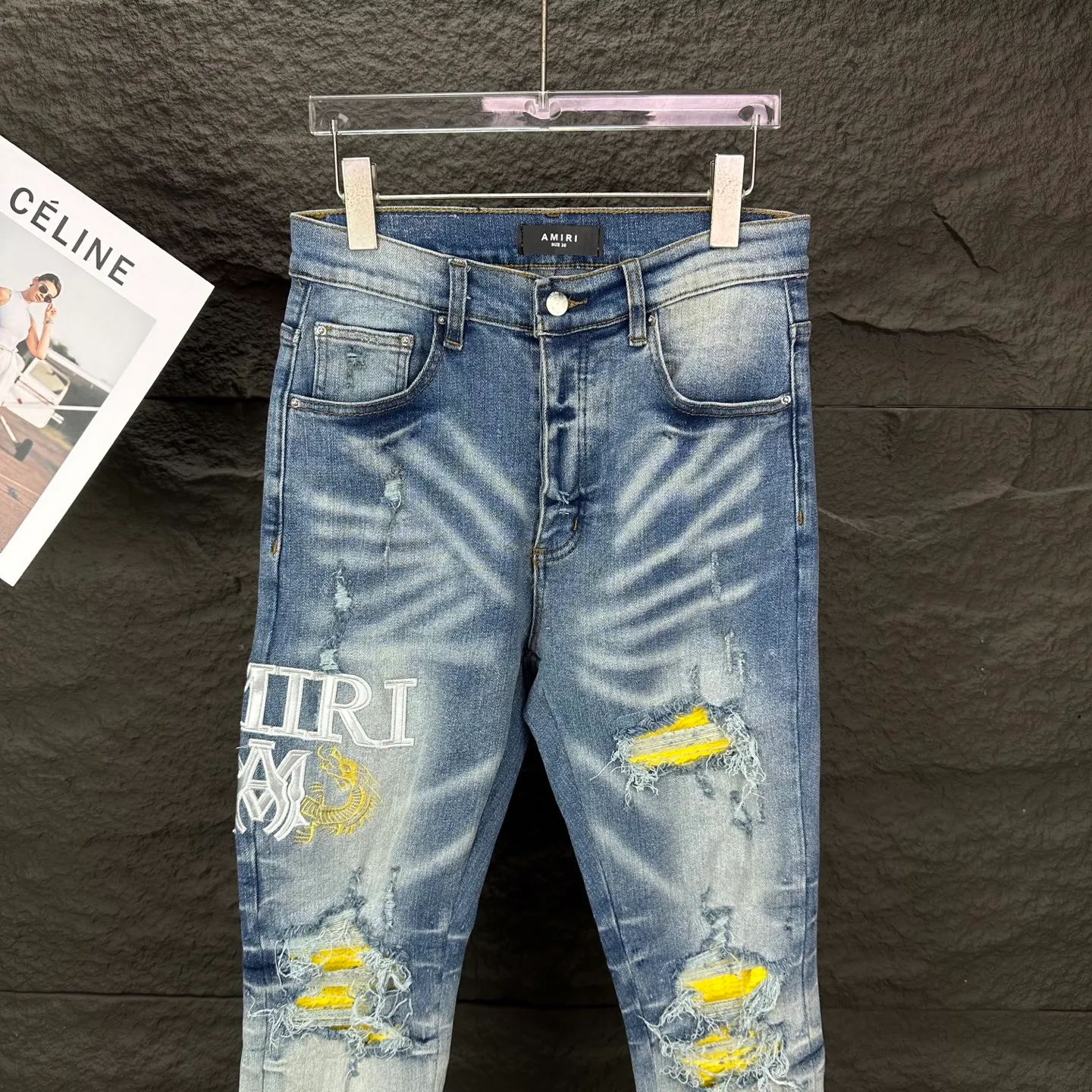 AMIRI 2025New Arrival Yellow Quality ， ， ， ， ， ！ ， ， ！！！ ：Light Blue Size：28、30、32、34、36（ Size）