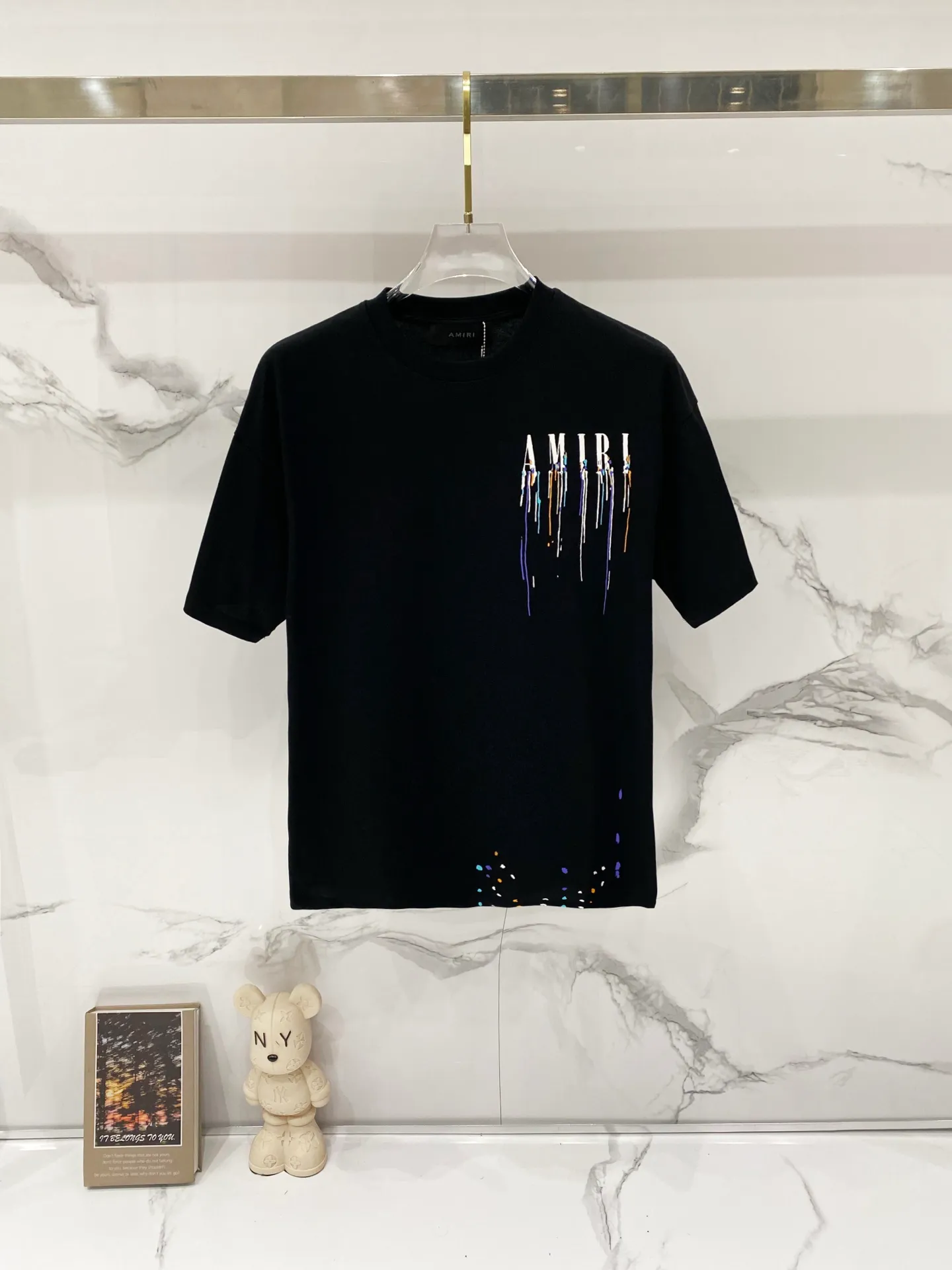 AMIRI/ - T LOGO Quality 100 ％ Versatile Size:XS-L :Black.White