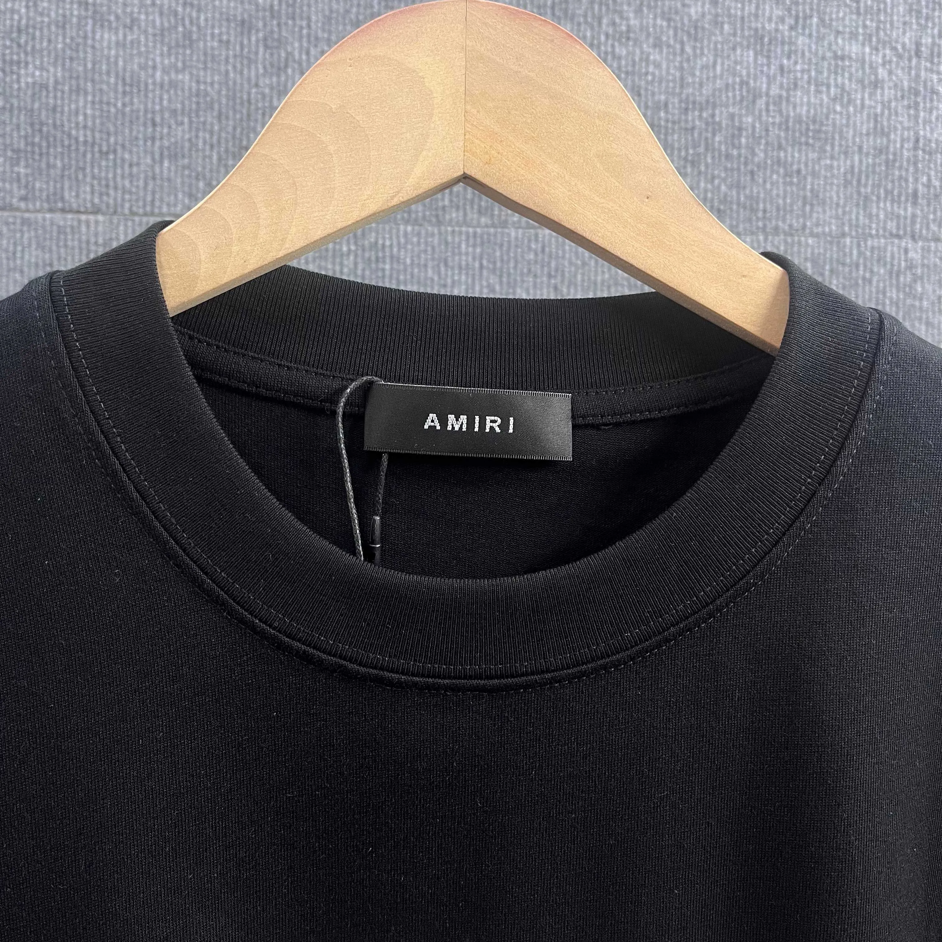 Ami*Emi*er 2026 early spring and summer New Arrival Classic letter flocking technology Double yarn custom plain cotton fabric Short-sleeved T-shirt Men and women Same Style Color: Black White Size: S (90-130 pounds) M (120-150 pounds) L (140-165 pounds) XL (160-180 pounds) XXL (180 pounds)