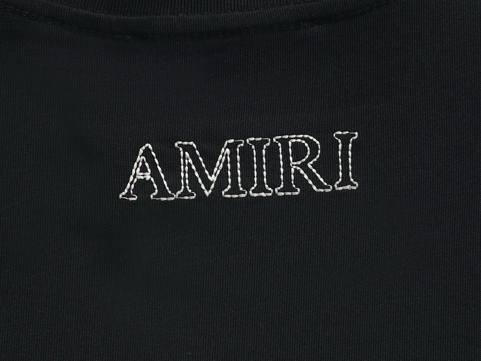 AMIRI g Logo ， Retro Same Style T Versatile : Black Gray Size：XS S M L