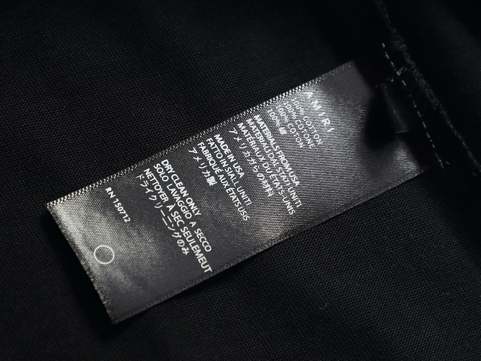 AMIRI g Logo ， Retro Same Style T Versatile : Black Gray Size：XS S M L