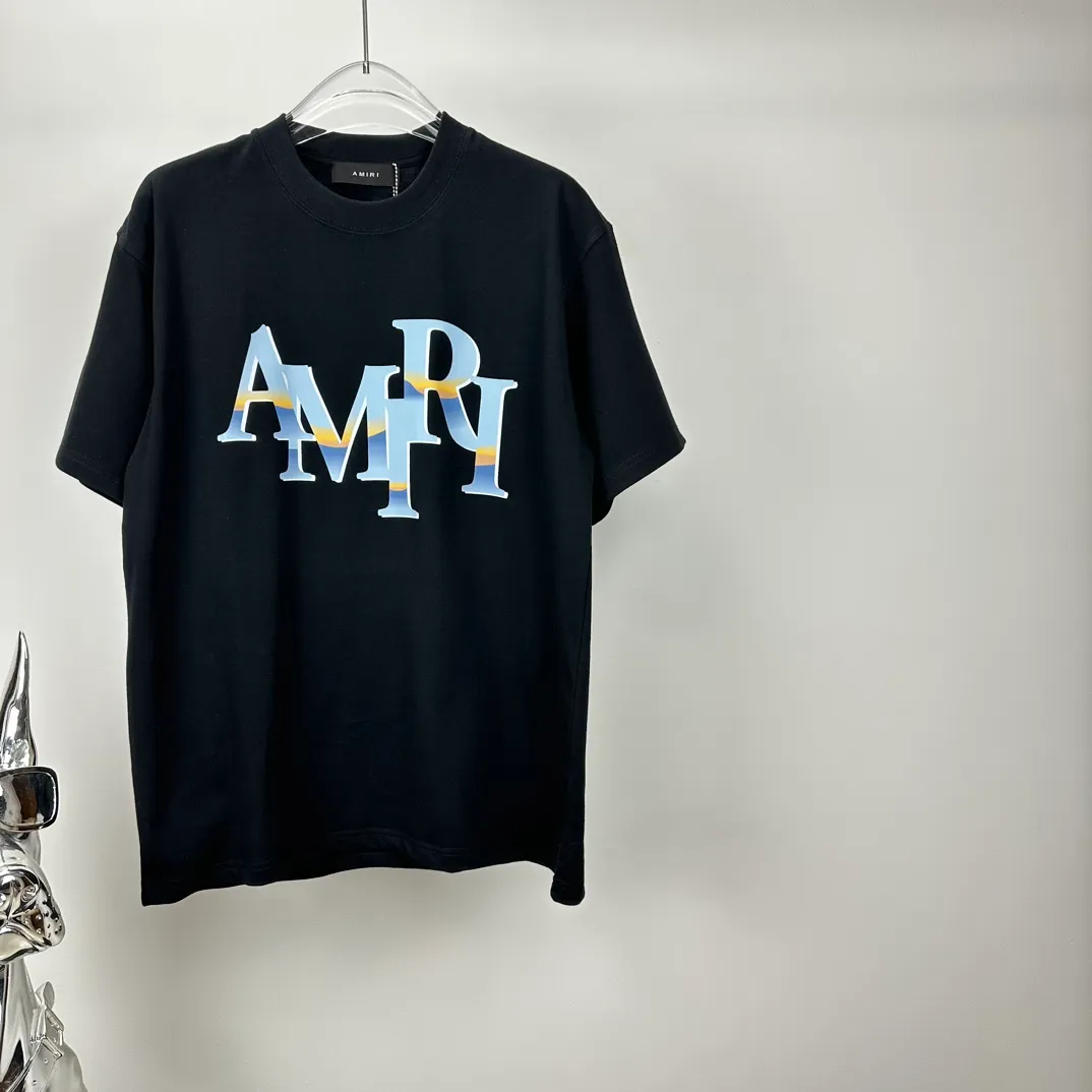AMIRI 2024New Arrival logo T Same Style Quality😘😘 ➕ Versatile T 👍 ：Black、White Size：S-2XL