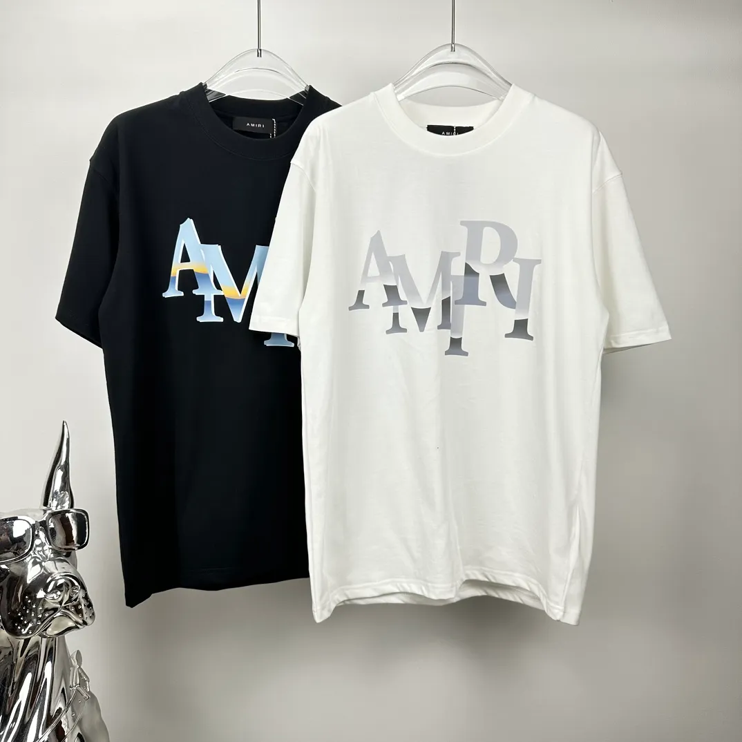 AMIRI 2024New Arrival logo T Same Style Quality😘😘 ➕ Versatile T 👍 ：Black、White Size：S-2XL