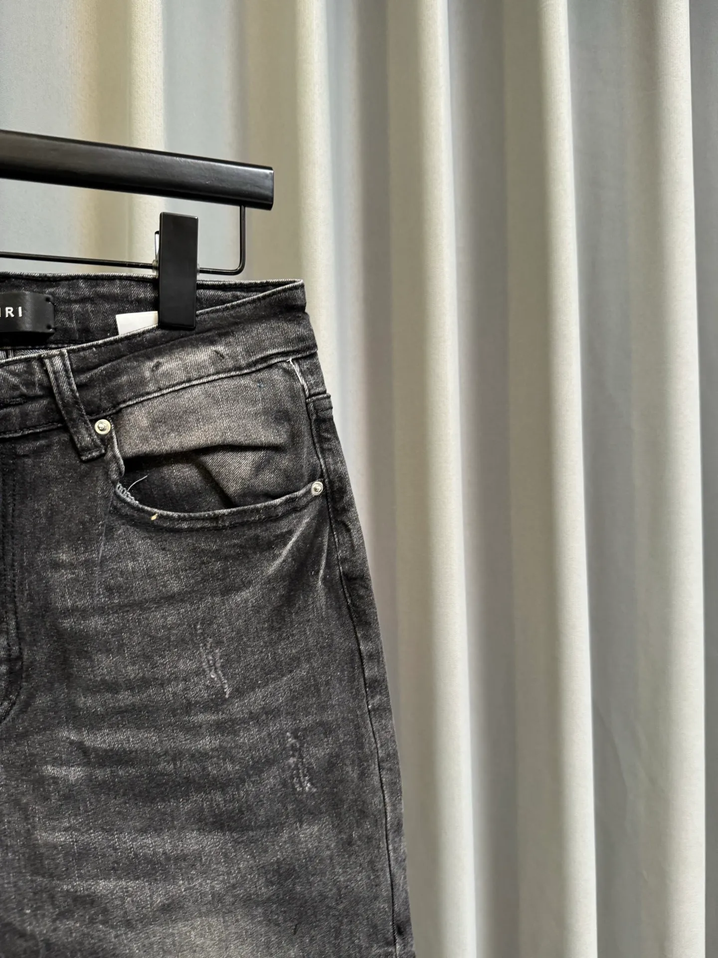 [High version] Amiri MX 1 26Ss Letter rivet slim fit washed jeans (picture color) Size: 28 30 32 34 (s-xl)