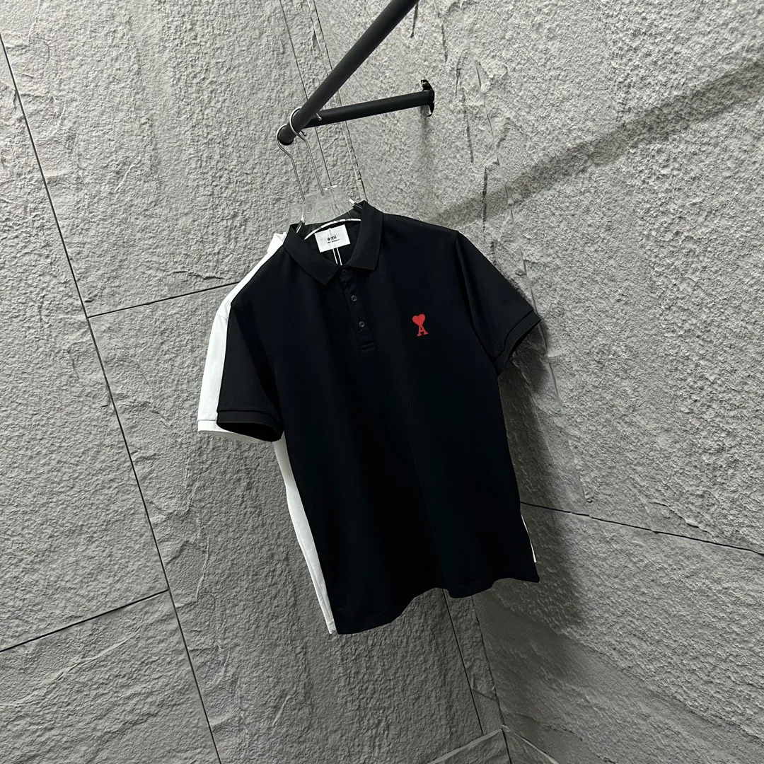 Ami* POLO 2025 New Arrival polo Same Style Size： M L XL 2XL 3XL ：Black White