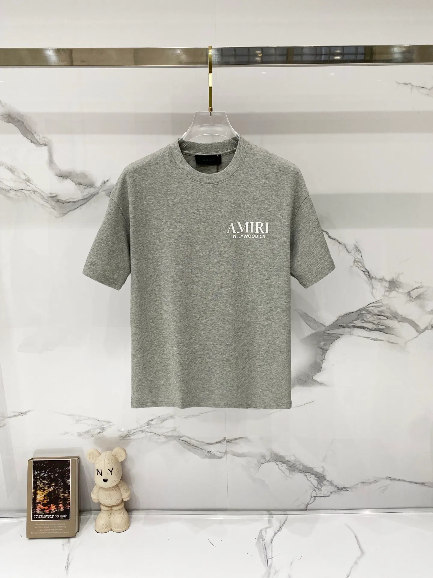 AMIRI/ - T LOGO Quality 100 ％ Versatile Size:XS-L :Black.White.Gray