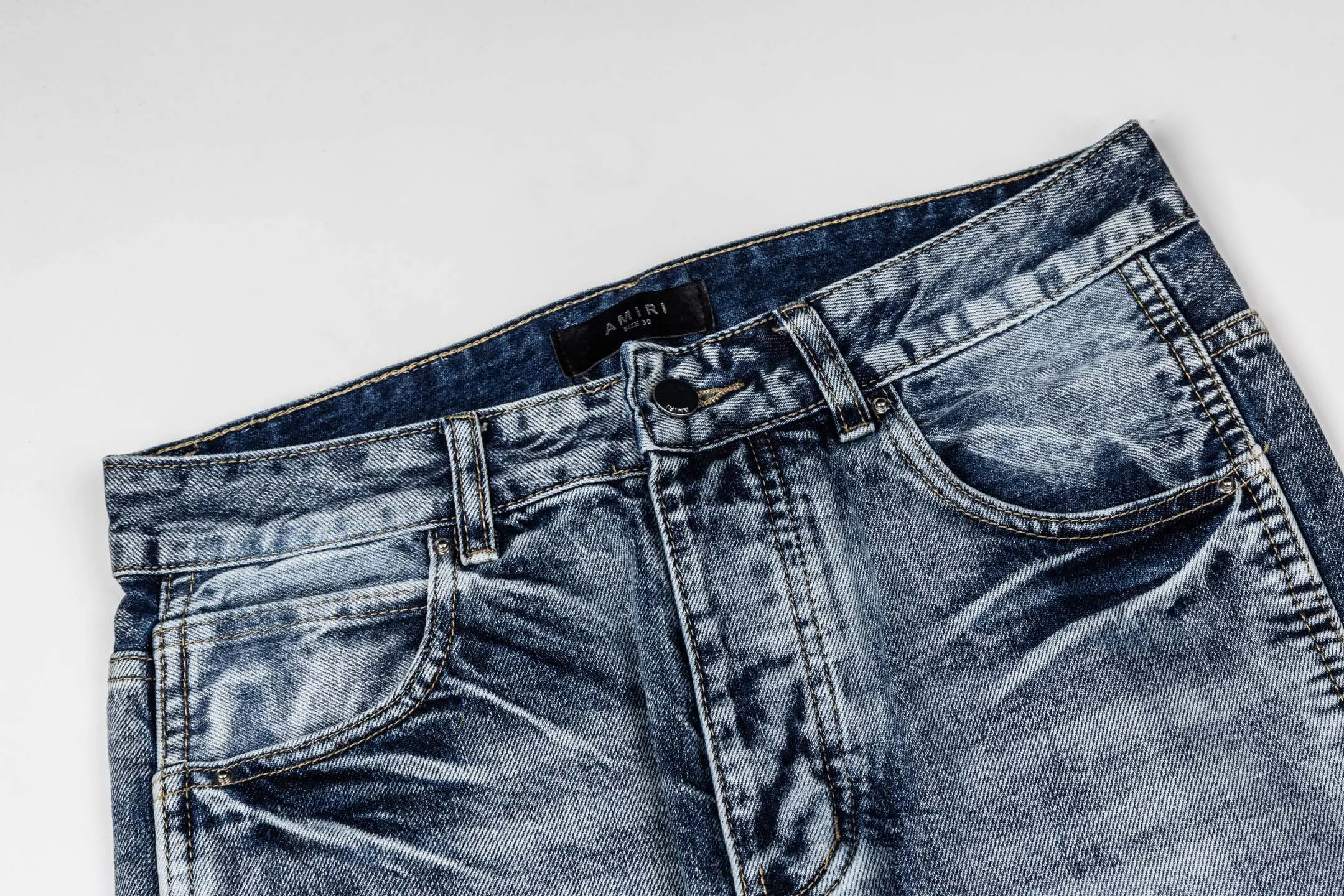 135 AMIRI Retro ， + ！ ， ， ， T 。 Quality ，Wear-Resistant Breathable， ， ！ ： # ：Black Blue Size：28 30 32 34 36