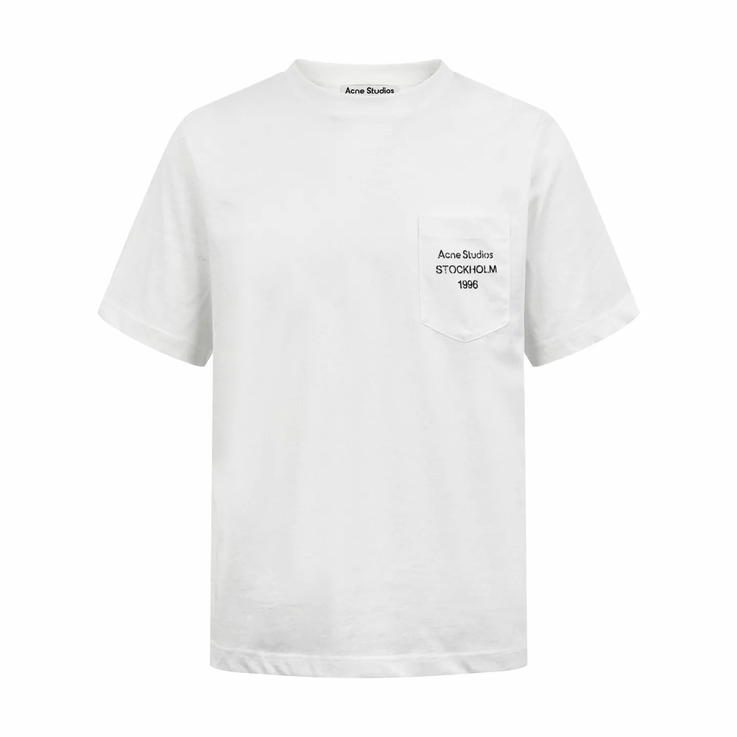 Acne Studios Logo Pocket Short Sleeves. Customized cloud-like smooth linen cotton material. Soft, delicate and comfortable against the skin. Use cloud-like white to interpret the restrained philosophy of high-end white, giving White a sense of warmth and breathing. The Acne Studios logo pattern is decorated on the chest pocket to increase brand recognition. The symbolic design of the pocket is the canvas. It has effortless elegance. Control complexity with simplicity. Quality wins over quantity to show taste. Process 1: Using glue printing. Use glue liquid paint to print the pattern on the fabric. Bake the fabric to fix the printing pattern. Process 2: The fabrics are washed and have a better hand feel. Not easy to deform, not easy to shrink, not easy to fade, and maintain long-term beauty. Accessories: Customized 1:1 Acne trademark. Version: Loose version. Size: XS S M L
