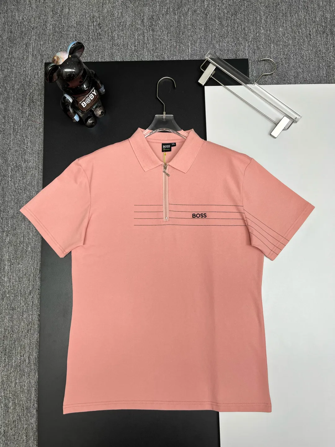 BOSS New Arrival Polo Same Style ， Factory New Arrival Versatile : Black White Pink Size：M-3XL