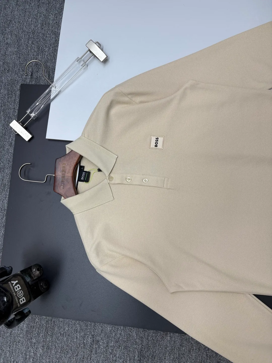 BOSS New Arrival Polo Same Style ， Factory New Arrival Versatile : Black White Blue Khaki Size：M-3XL