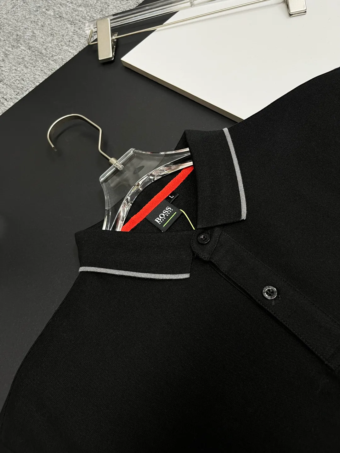 BOSS New Arrival Polo Same Style ， Factory New Arrival Versatile : Black White Blue Size：M-3XL