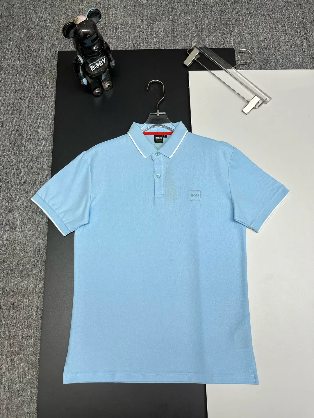 BOSS New Arrival Polo Same Style ， Factory New Arrival Versatile : Black White Blue Size：M-3XL