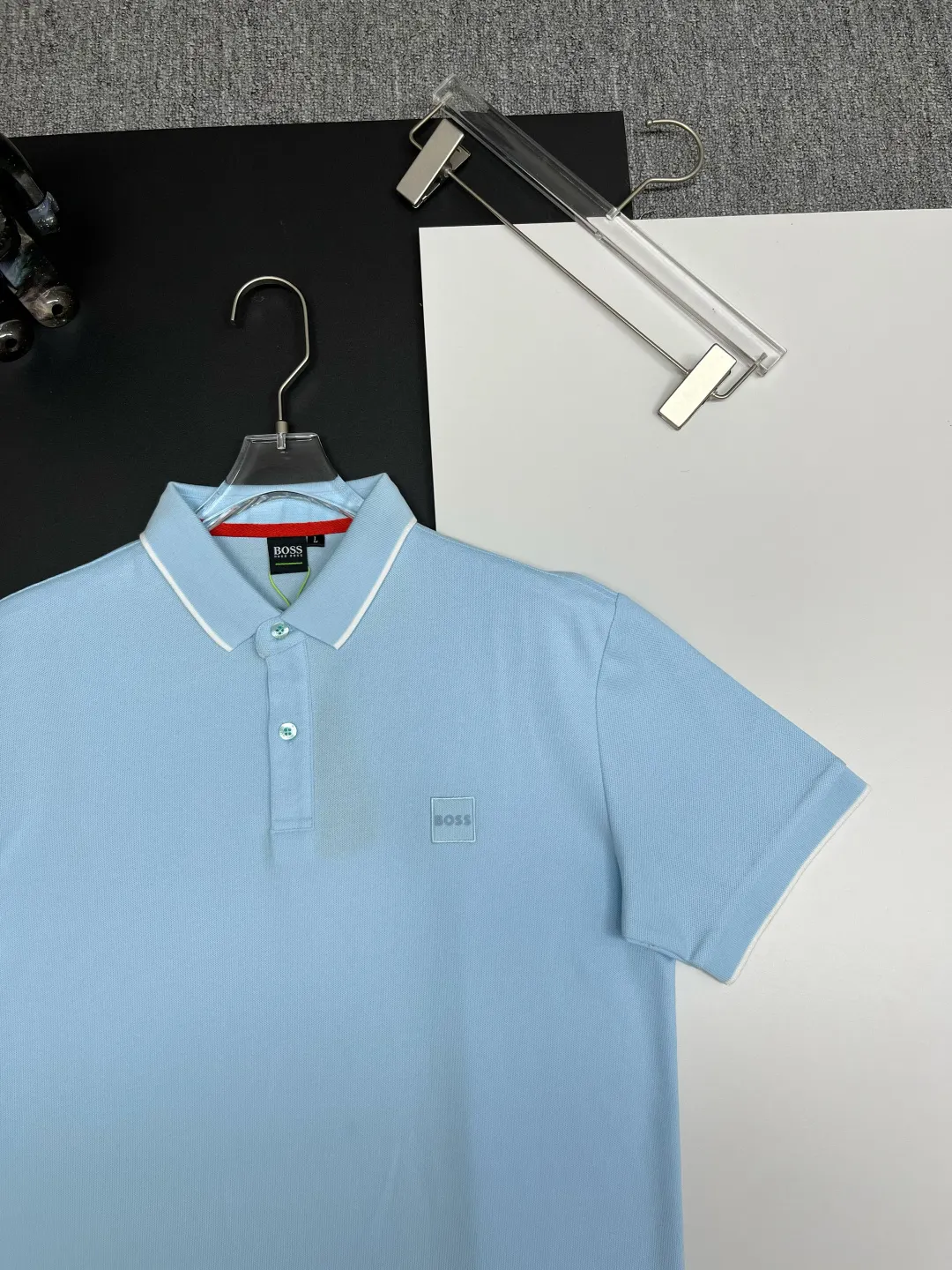BOSS New Arrival Polo Same Style ， Factory New Arrival Versatile : Black White Blue Size：M-3XL