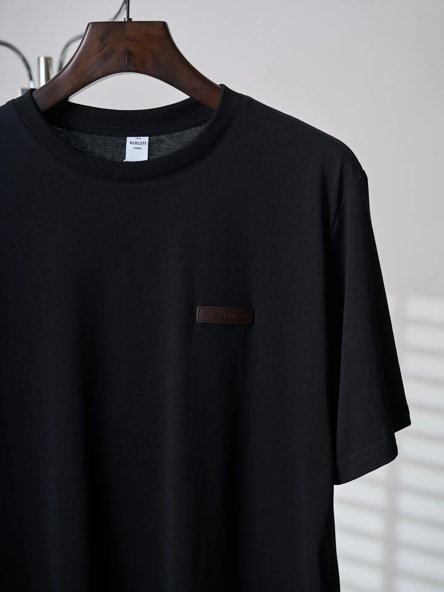 [Real auction] Berluti/Berluti Logo leather logo cotton round neck short-sleeved T-shirt (version 2) [In Stock] S M L
