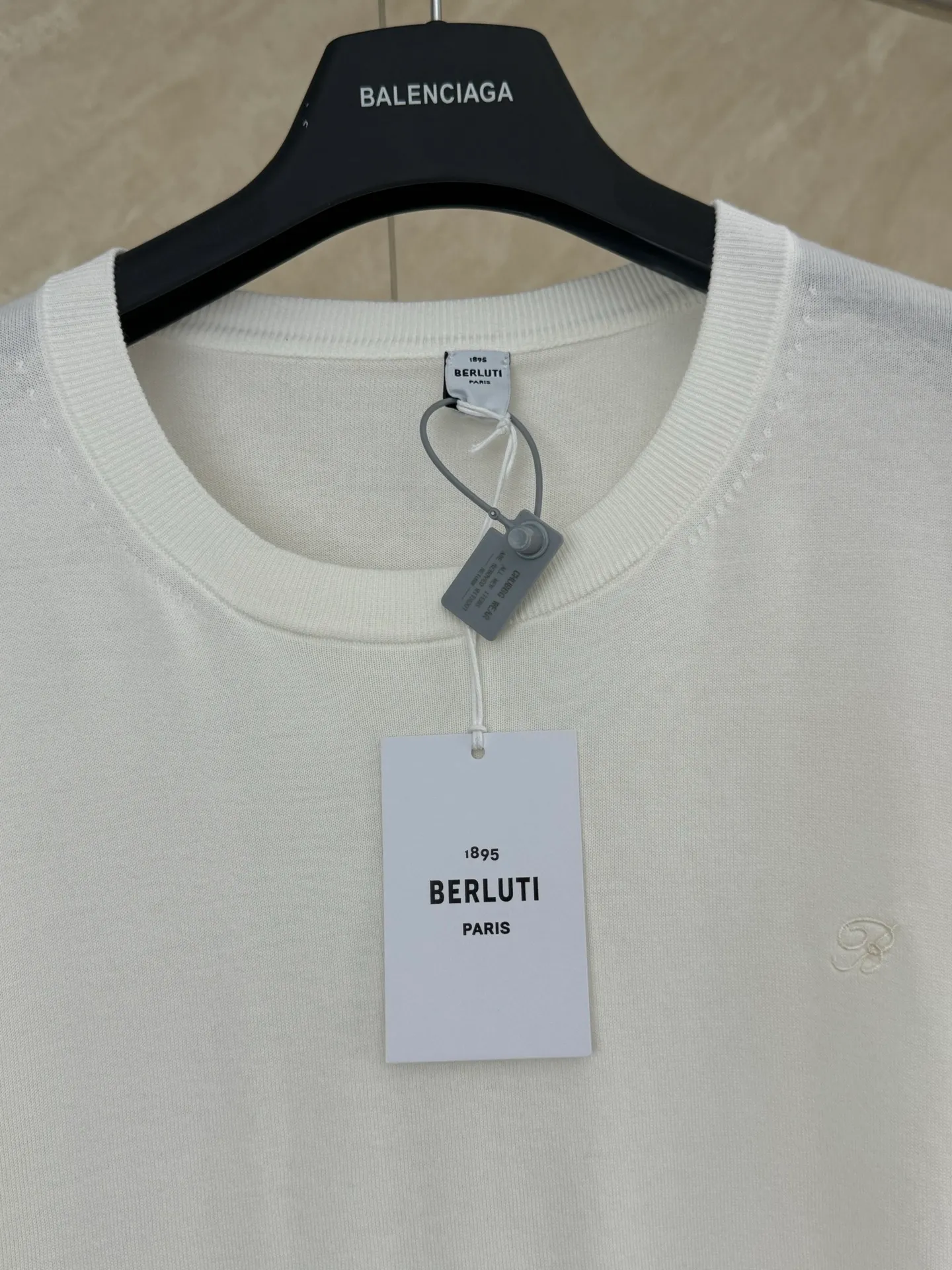 Berluti 26SS Thabor embroidered logo short-sleeved sweater size s m l xl