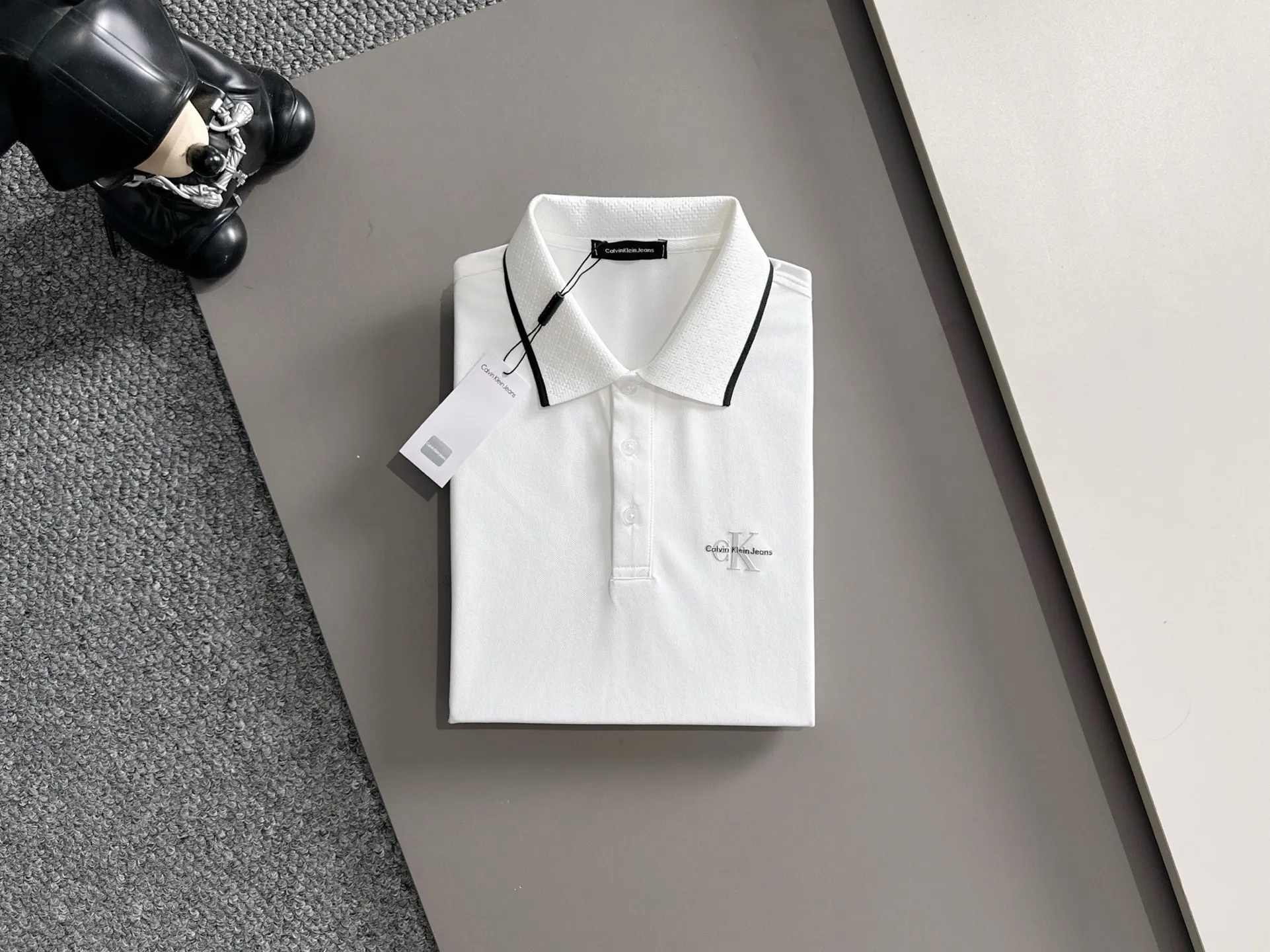 CK，2026 New Arrival Polo Versatile logo Breathable ，Black White Size：M-3XL