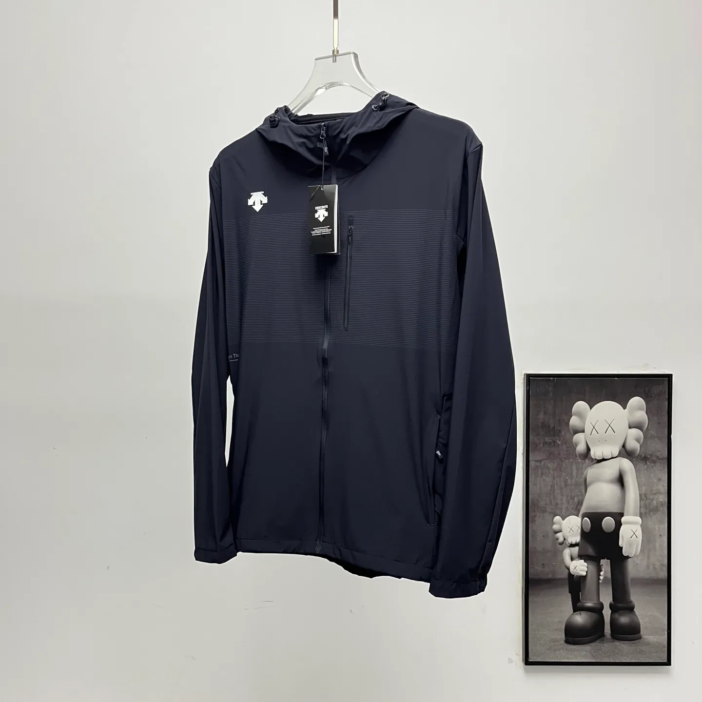 Descente pattern stitching sun protection clothing [High Quality] Descente Descente pattern stitching ice silk sun protection clothing Size: L-5XL