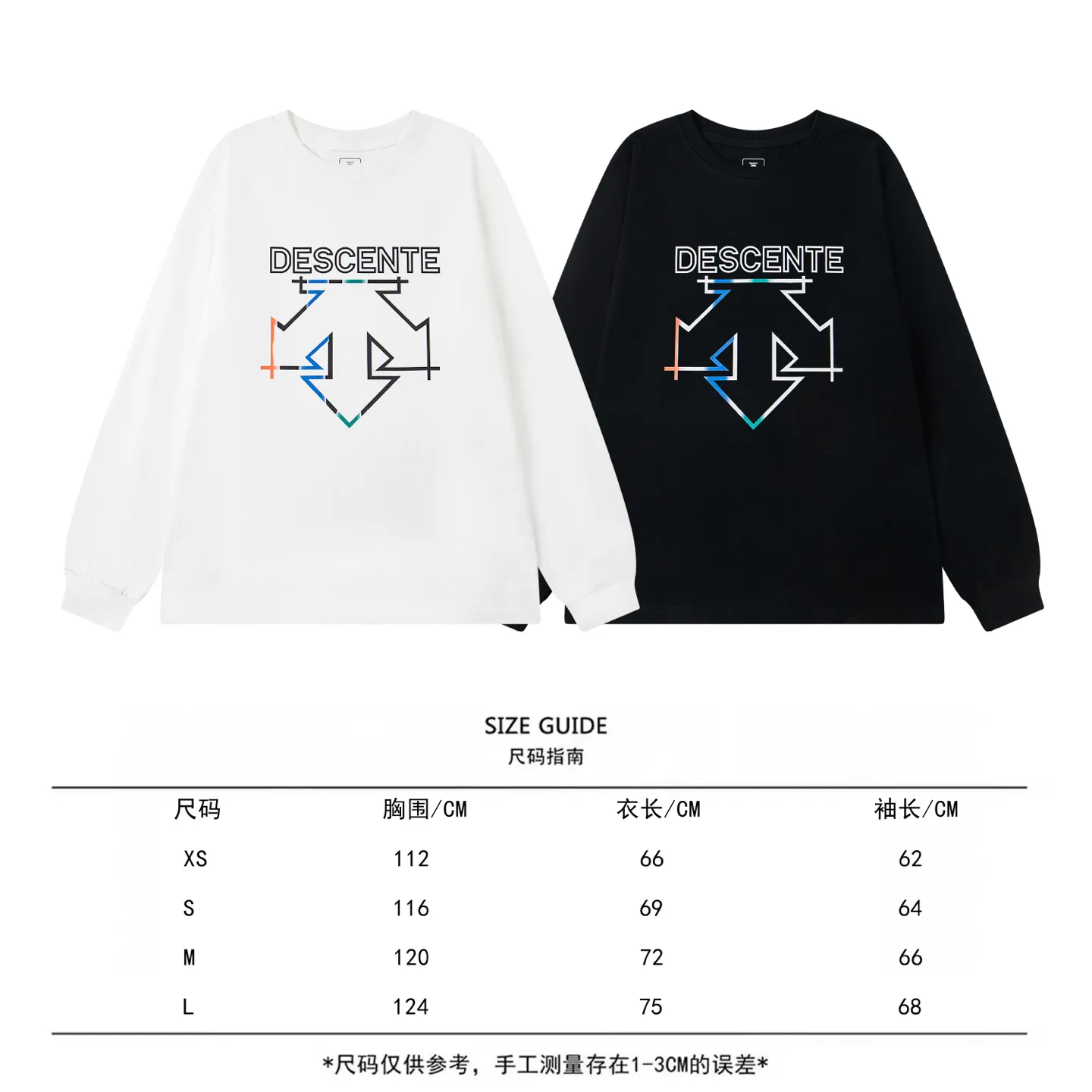 DESCENTE Series 32s Classic Same Style ：Black White Size：XS L :Black White