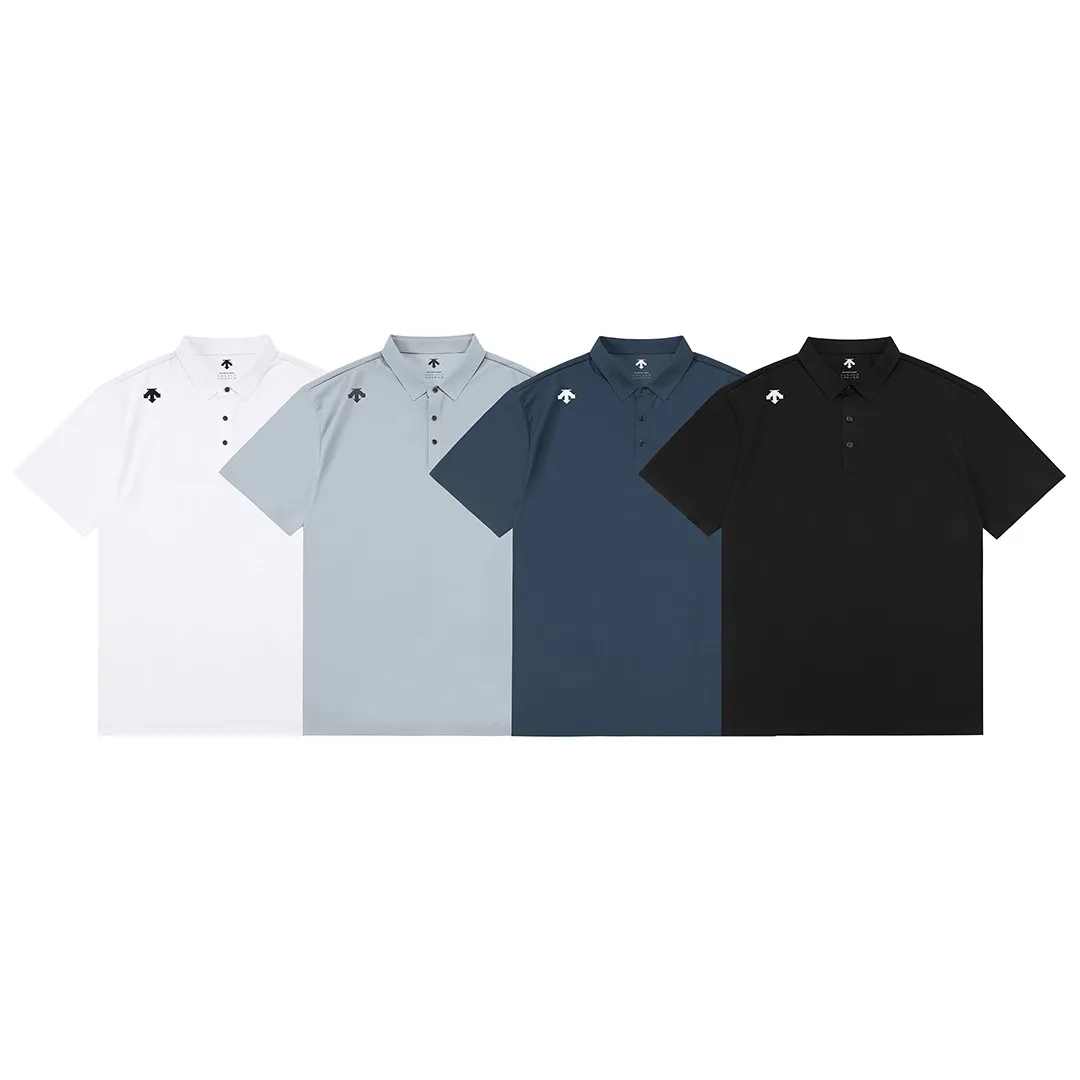 DESCENTE 2025New Arrival logo Breathable Same Style polo logo ：White Size：M-XXXL