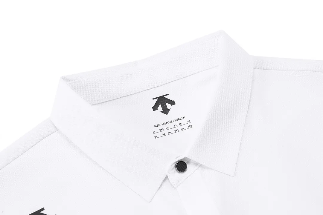 DESCENTE 2025New Arrival logo Breathable Same Style polo logo ：White Size：M-XXXL