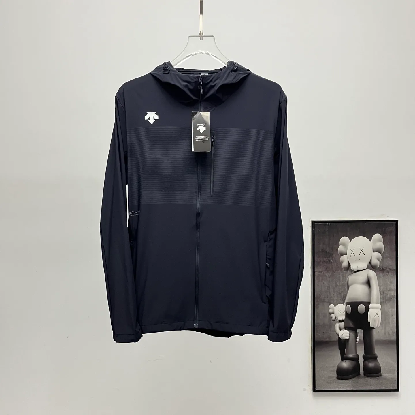 Descente pattern stitching sun protection clothing [High Quality] Descente Descente pattern stitching ice silk sun protection clothing Size: L-5XL
