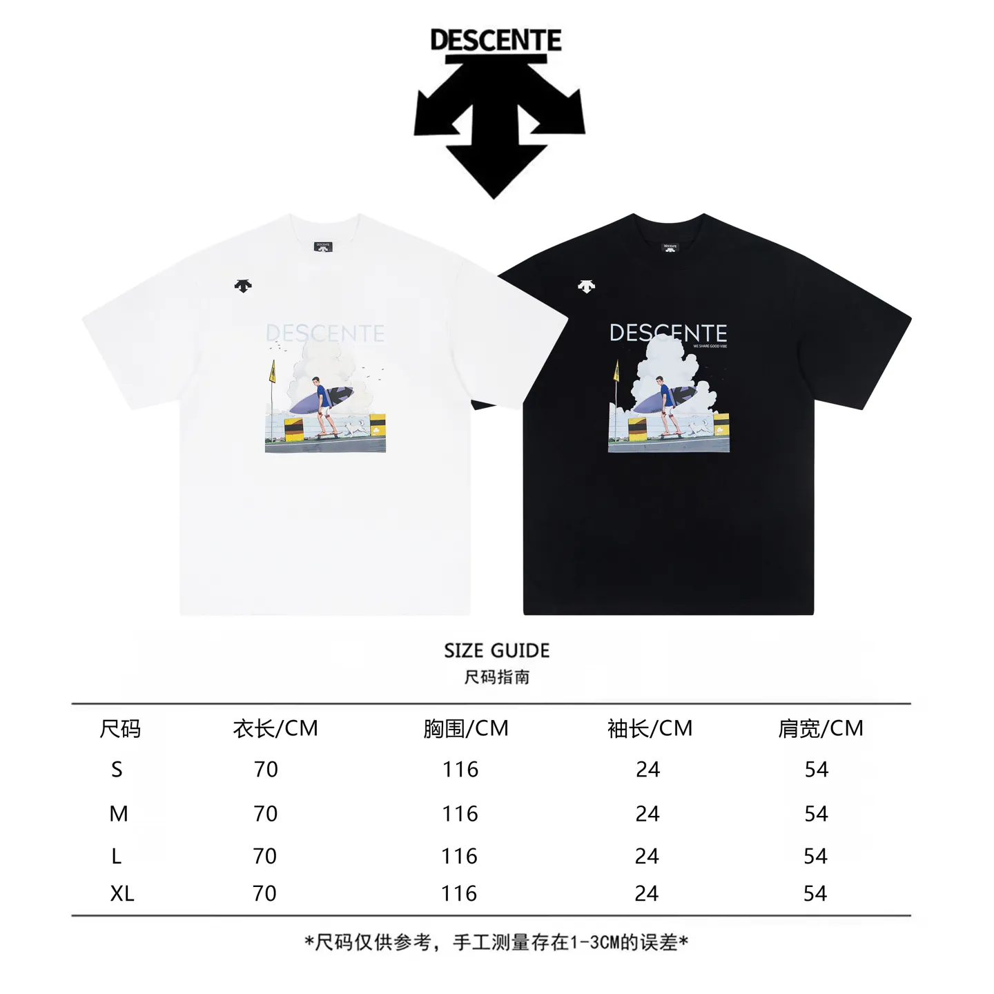 DESCENTE Series g Same Style Sizes：1 2 3 4 :Black White