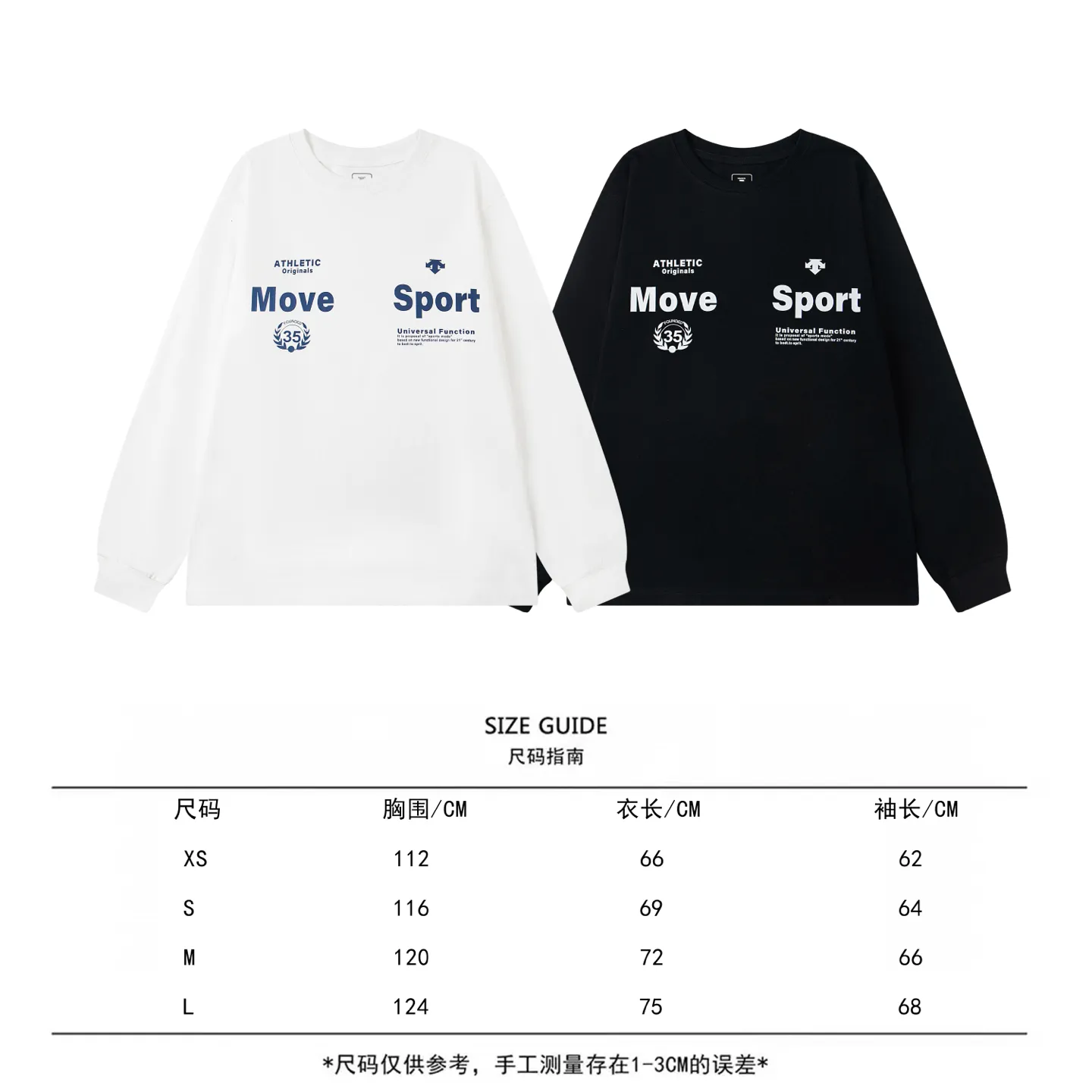 DESCENTE Series 32s Classic Same Style ：Black White Size：XS L :Black White