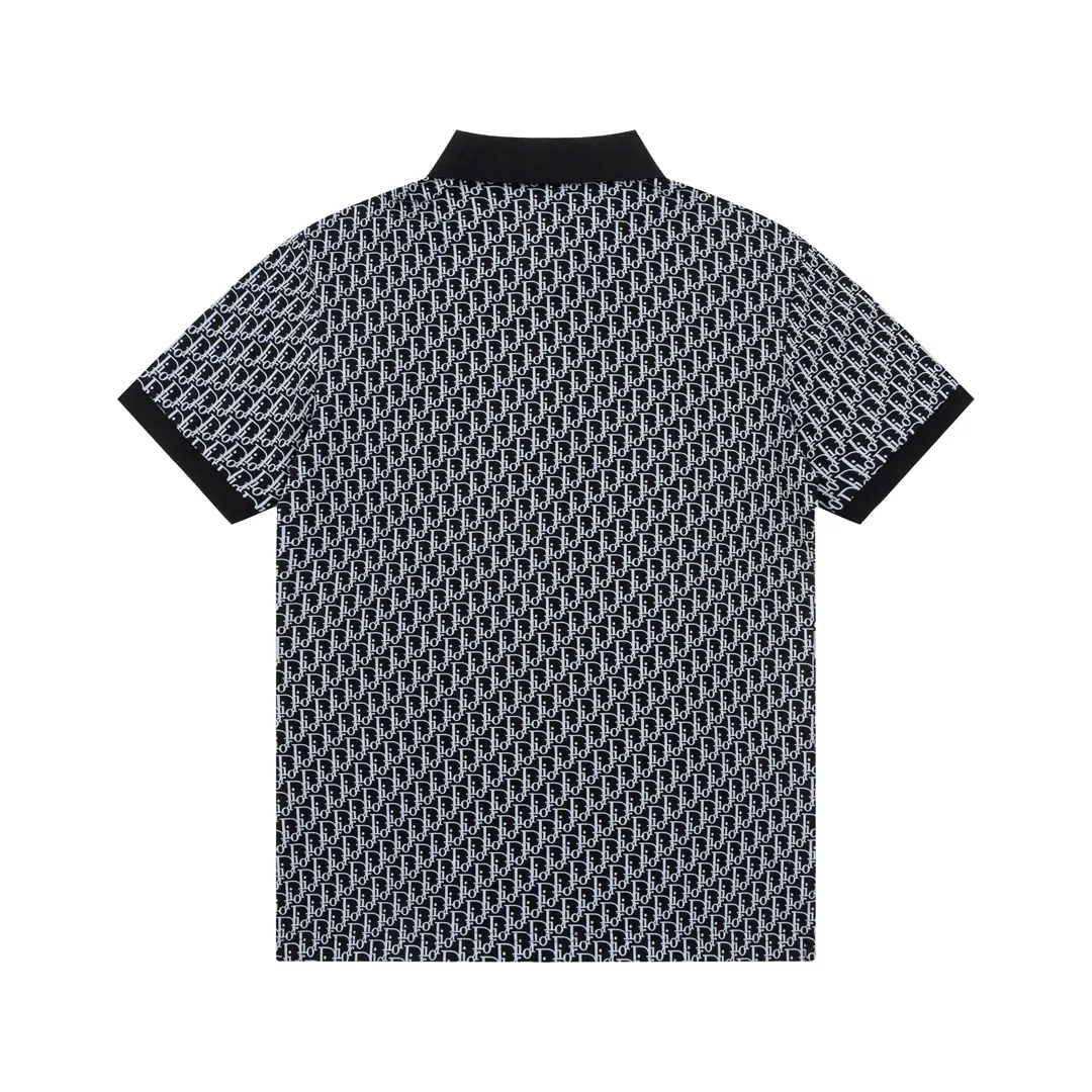 Dior Classic CD Logo ， Retro Same Style Polo Versatile : Black Size：M-3XL