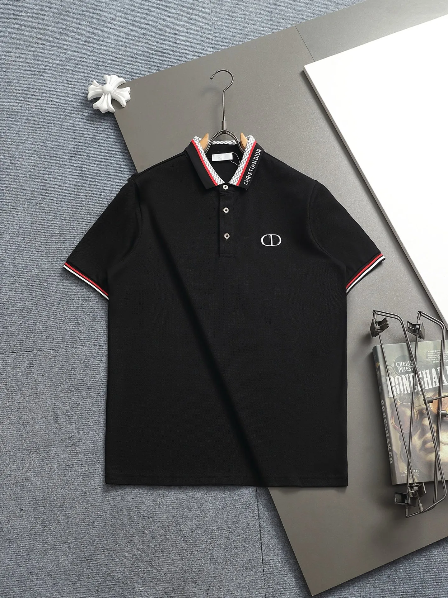 DIOR CD Polo ， Retro Same Style Versatile : Black White Size：M-2xl