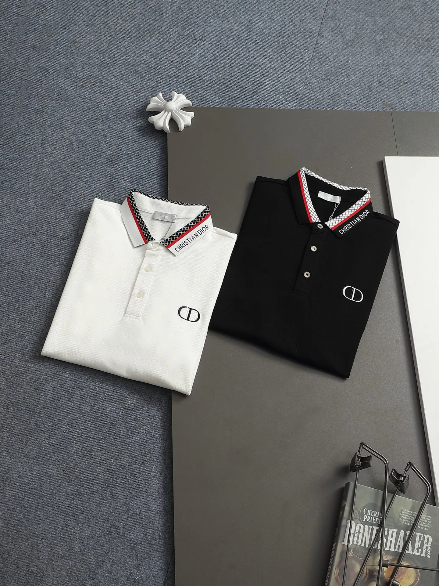 DIOR CD Polo ， Retro Same Style Versatile : Black White Size：M-2xl