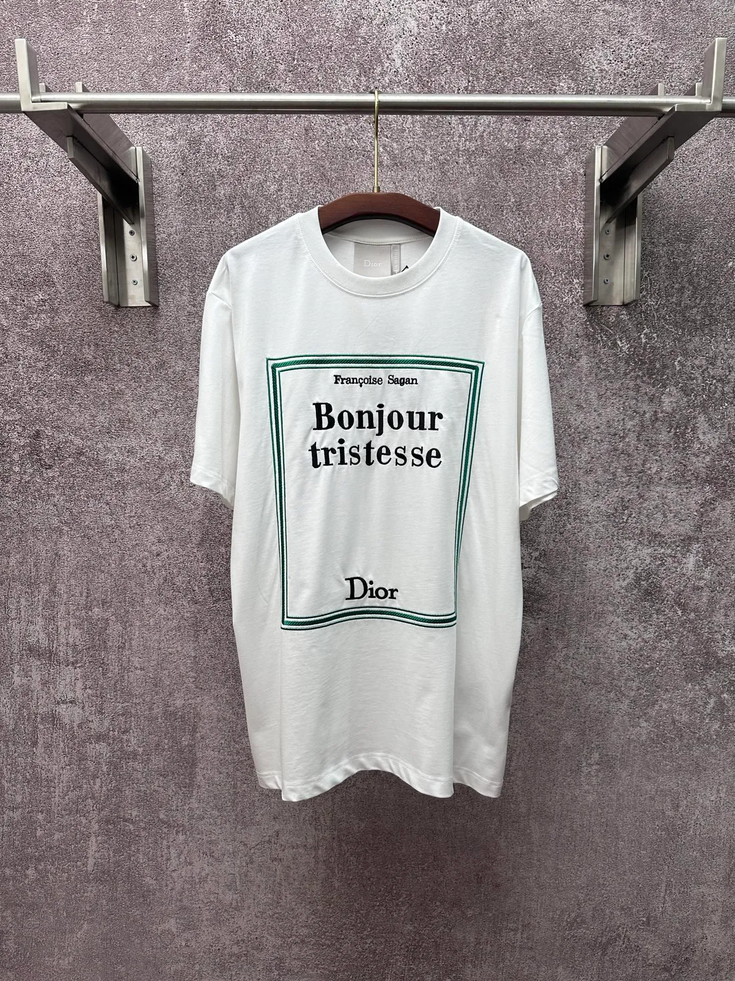 Di*r 2026SS New Arrival T White Green Book Cover Same Style Size：S M L XL