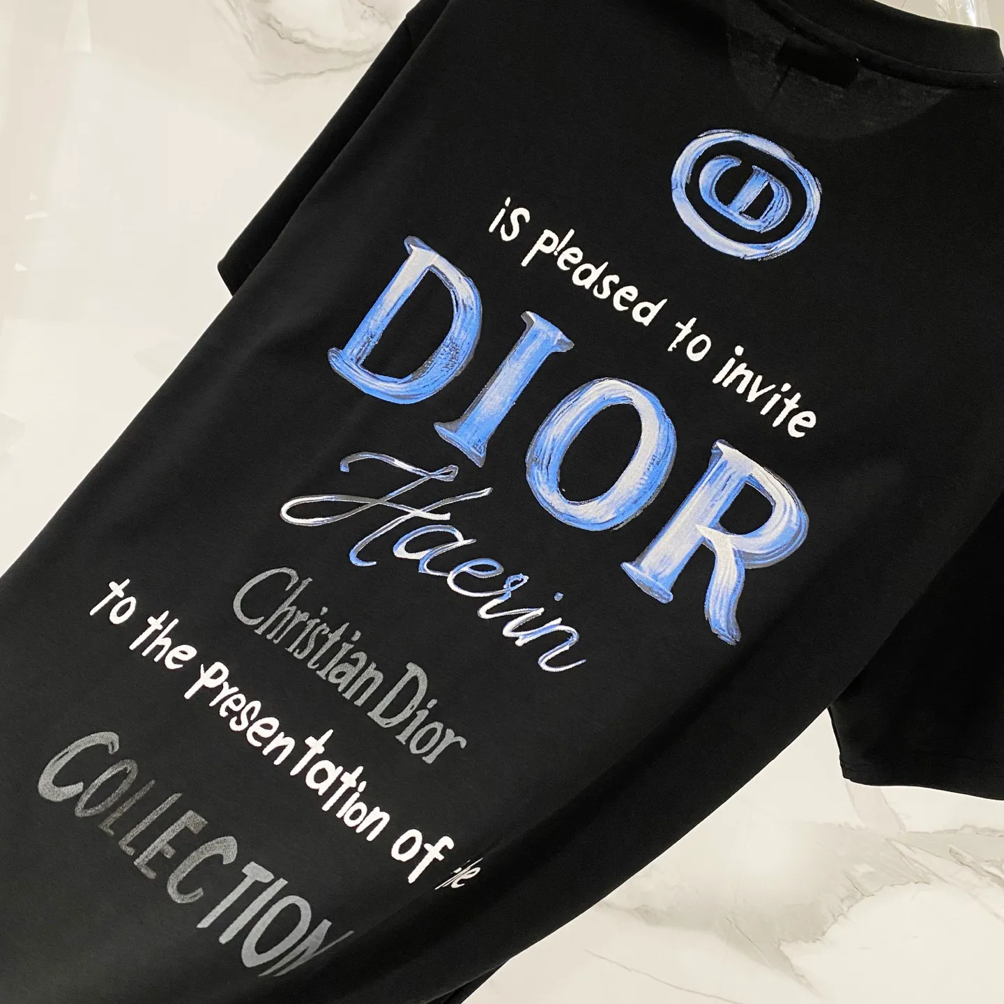 Dior/ - T LOGO Quality 100 ％ Versatile Size:XS-L :Black.