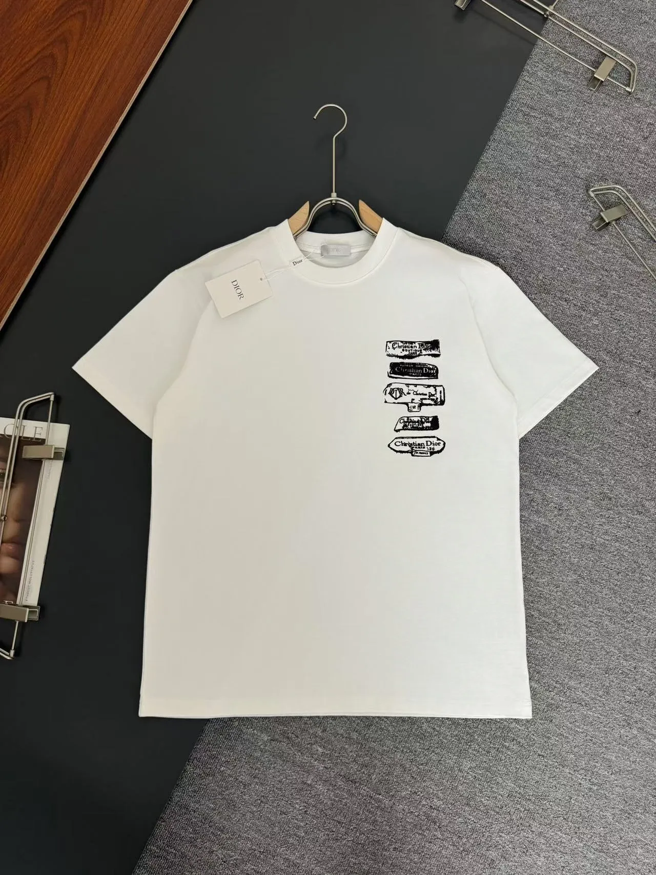 DIOR* g t Breathable logo New Arrival t ， ， Versatile ：Black White Sizes：S M L XL XXL