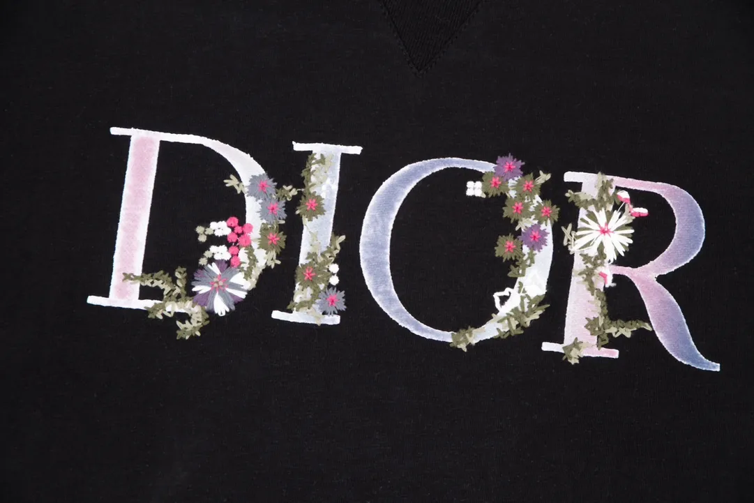 （➕5🉑 ） DIOR Logo Color Change T OS Versatile ：23803 : Black Size：XS~L