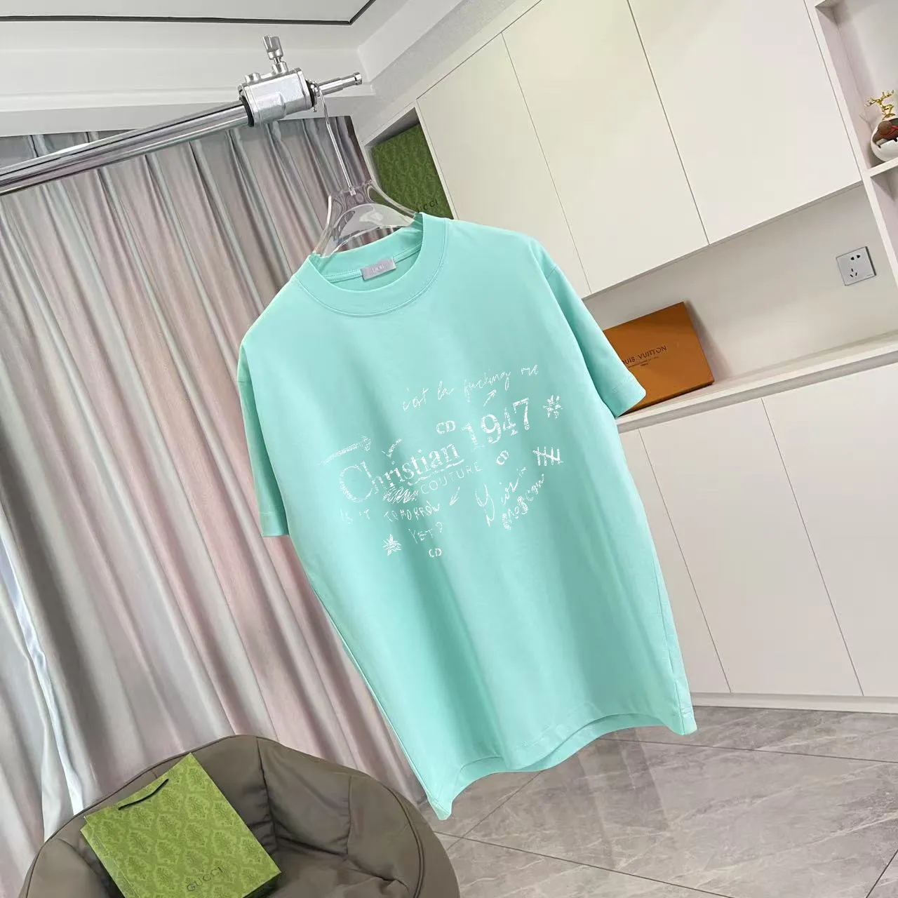 Dio* 2025 New Arrival logo T g Same Style ：Black White Green Gray Size: S M L XL XXL ​