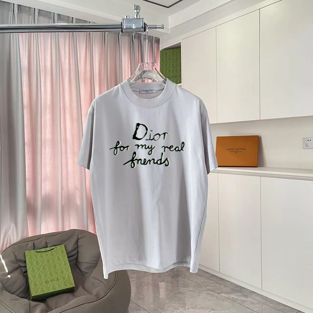 Dio 2025 New Arrival logo T g Same Style ：Black White Pink Blue Gray Size: S M L XL XXL ​