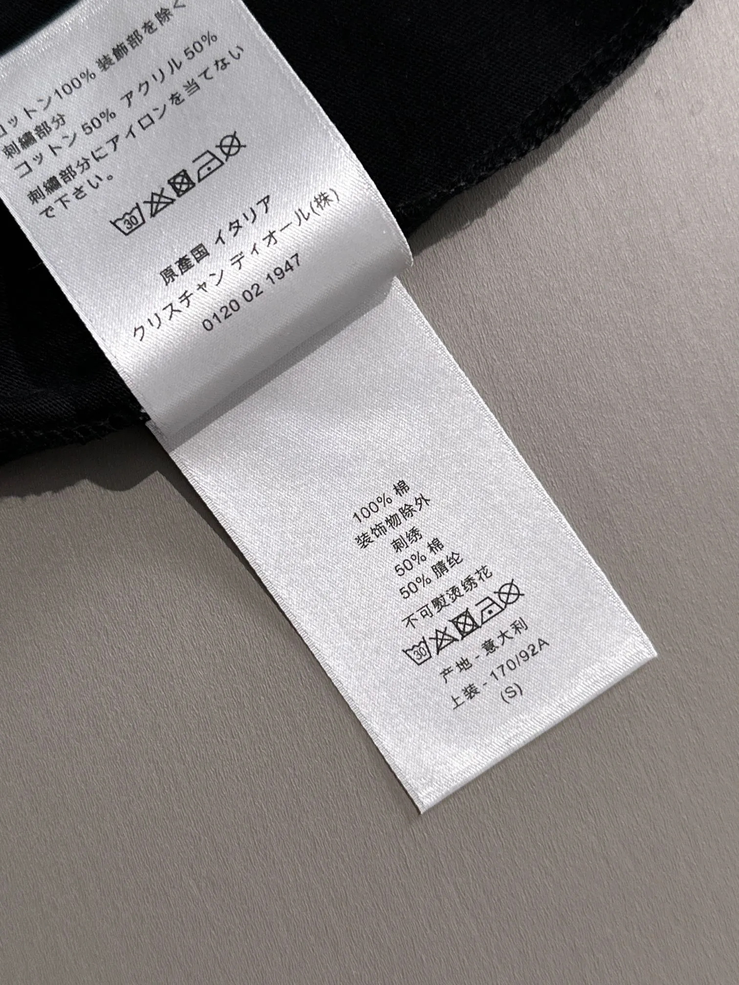 （ ） Dior 2025New Arrival logo Same Style t 100％ 32 ：Black Size：XS S M L