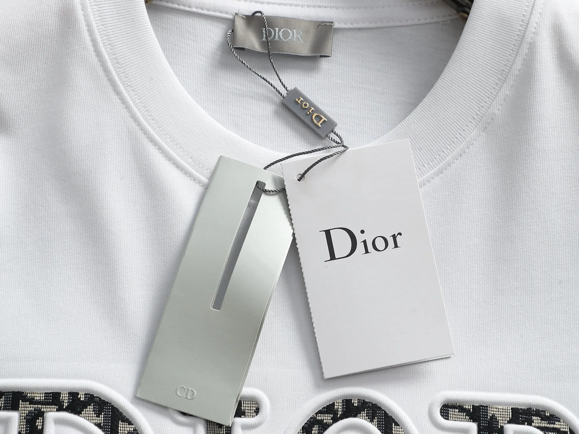 DIOR CD Logo ， Retro Same Style T Versatile : White Black Size：XS~L
