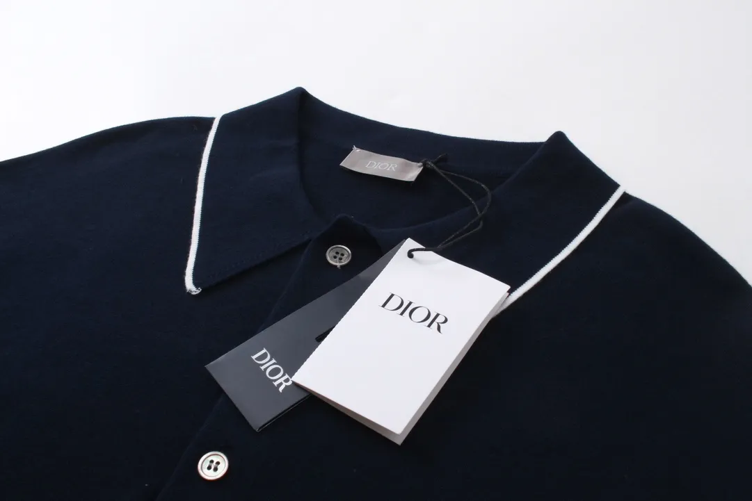 CD/2024ss Polo Dark Blue Classic CD Icon 。 、 ， White 。 Dior Essentials ， Classic 。 Same Style Sizes：XS-L