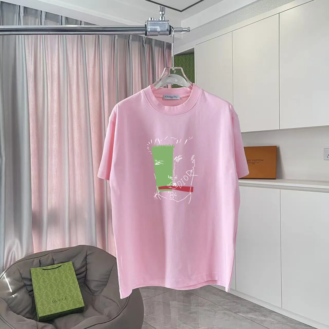 Dio 2025 New Arrival logo T g Same Style ：Black White Pink Blue Size: S M L XL XXL ​
