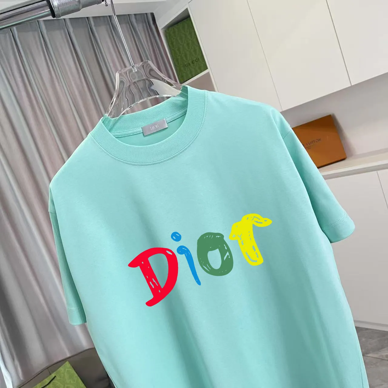 Dio 2025 New Arrival logo T g Same Style ：Black White Pink Green Purple Size: S M L XL XXL