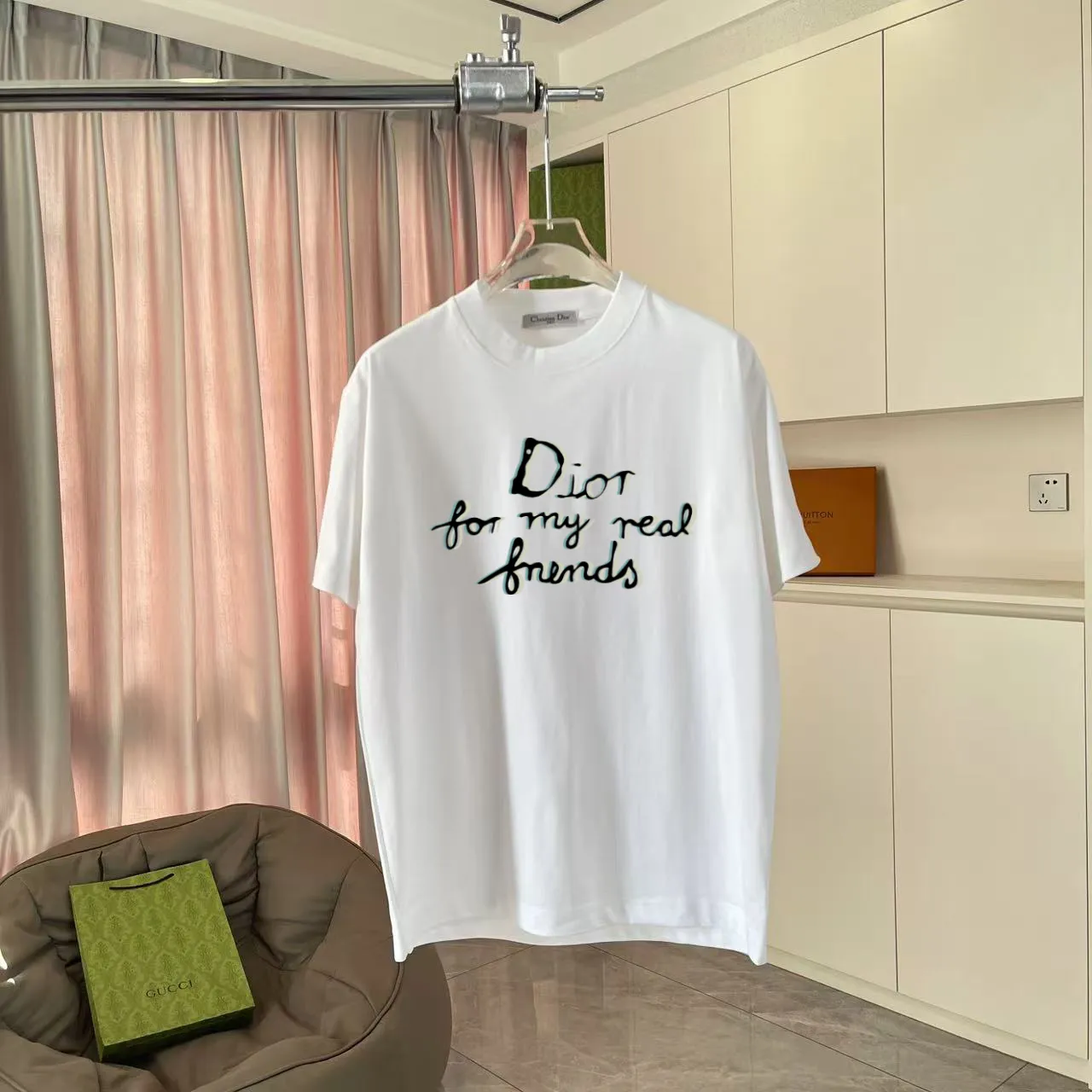 Dio 2025 New Arrival logo T g Same Style ：Black White Pink Blue Gray Size: S M L XL XXL ​